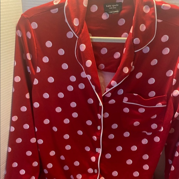 Kate Spade Red Polka Dot Pajama Top - Picture 6 of 9
